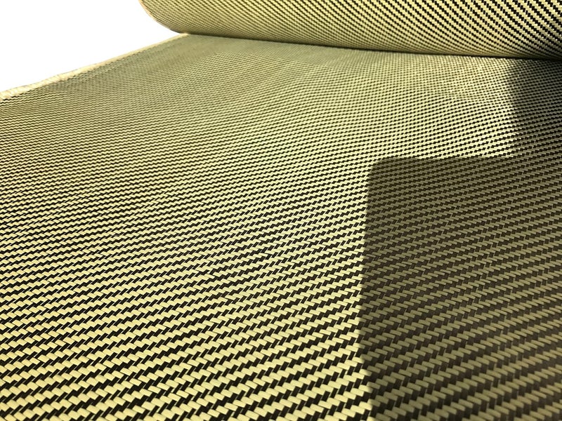 KARBXON 12 in - Carbon Fiber Aramid Fabric - Yellow - 3K - 240g/meter - Twill Weave Rolled 12” Wide Hemmed Fabric for Repair, Drones, RC & DIY Projects - Image 4